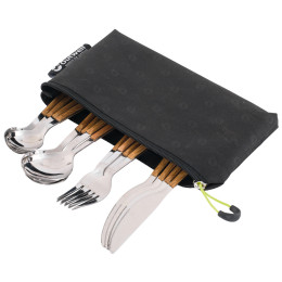 Juego de cubiertos Outwell Pouch Cutlery Set Deluxe marrón