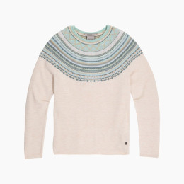 Jersey de mujer Royal Robins Westlands Fairisle Crew beige Chalk Htr Manzanita Pt