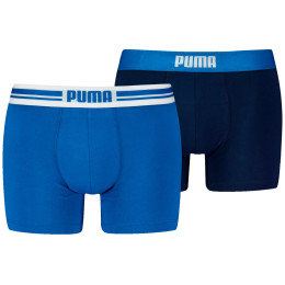 Calzoncillos bóxer para hombre Puma Everyday Placed Logo Boxer 2P azul/ azul claro Blue Combo