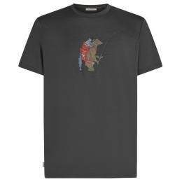 Camiseta de hombre Icebreaker Men Merino 150 Tech Lite SS Tee Bear Catch gris oscuro Obsidian