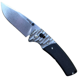 Navaja Dachs Knives Charon Baby negro/plata Stonewash