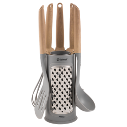 Juego de utensilios de cocina Outwell Adana Utensil Set marrón/gris Brown