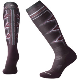 Medias de mujer Smartwool Phd Ski Light Pattern Women`s violeta bordeaux
