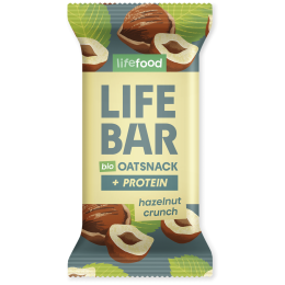 Barrita Lifefood Lifebar Oat Snack Protein s lískovými oříšky BIO 40 g marrón