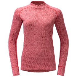 Camiseta funcional de mujer Devold Signature Silk 230 Cross Neck Wmn rosa Apricot