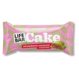 Barrita Lifefood Cake fresa, caramelo y matcha (35 g)