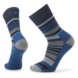 Calcetines de hombre Smartwool Everyday Light Cushion Saturnsphere Crew gris/azul deep navy