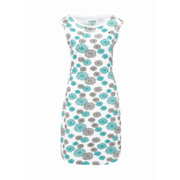 Vestido de mujer Loap Adenka blanco/azul BrgWhiteBlueAllover