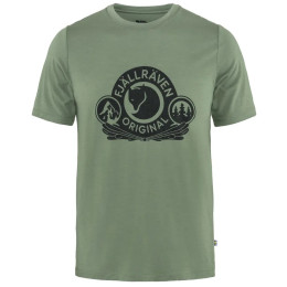 Camiseta funcional de hombre Fjällräven Abisko Wool Classic SS M verde/negro Patina Green