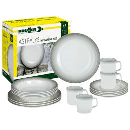 Vajilla Brunner Melamine Set Astralys blanco/gris