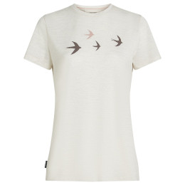 Camiseta de mujer Icebreaker Women Merino 150 Tech Lite SS Tee Bird Transit blanco Ecru HTHR