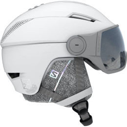 Casco de esquí para mujer Salomon Icon² Visor blanco White