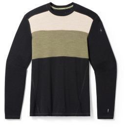 Camiseta funcional de hombre Smartwool M Classic Thermal Mrn Bl Colorbl Crew B negro Black-Winter Moss