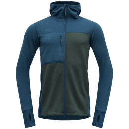 Sudadera funcional de hombre Devold Nibba Pro Merino Jkt Hood azul/gris Flood/Woods