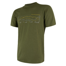 Camiseta de hombre Sensor Merino Wool Active PT Track (short sleeve) verde oscuro Safari