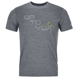 Camiseta de hombre Ortovox 185 Merino Tangram Logo Ts M gris grey blend