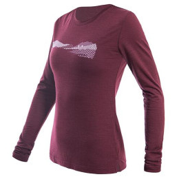 Camiseta de mujer Sensor Merino Air Pt Hills dl.rukáv rojo oscuro Port Red
