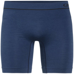 Calzoncillos bóxer para hombre Icebreaker Anatomica Seamless Long Boxers azul oscuro EstateBlue