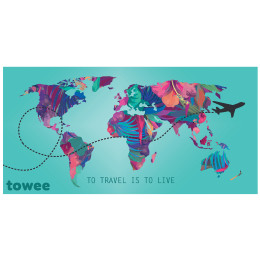 Toalla de secado rápido Towee Travel The World 80x160 cm mix1 TravelTheWorld