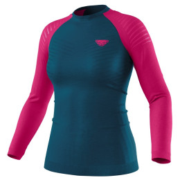 Camiseta funcional de mujer Dynafit Tour Light Merino W L/S Tee azul/rosa Flamingo/