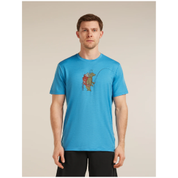 Camiseta funcional de hombre Icebreaker Merino 150 Tech Lite SS Tee Bear Catch azul ARCTIC