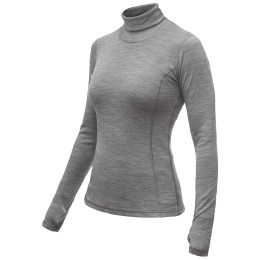 Camiseta funcional de mujer Sensor Merino Bold Roll Neck dl.rukáv gris Cool Gray