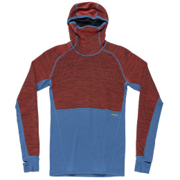 Sudadera funcional de hombre Devold Tuvegga Merino Hoodie Man azul/rojo CAYENNE