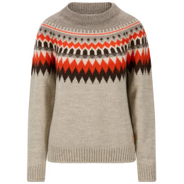 Jersey de mujer Dale of Norway Losna Fem Sweater beige/rojo Birch Melange Coffee