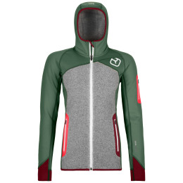 Sudadera de mujer Ortovox Fleece Plus Hoody verde GreenForest
