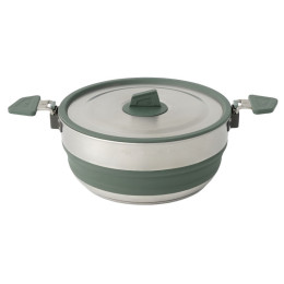 Olla plegable Sea to Summit Detour Stainless Steel Collapsible Pot 3L plata/verde Laurel Wreath Green