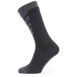 Calcetines impermeables SealSkinz Waterproof Warm Weather Mid Length gris/negro Black/Grey