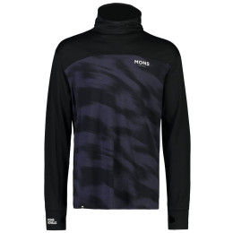 Camiseta funcional de hombre Mons Royale Yotei Powder Hood Ls negro/azul Black/Motion