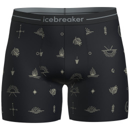 Calzoncillos bóxer para hombre Icebreaker M Mer 150 Anatomica Boxers Explore More negro/beige Black/Aop