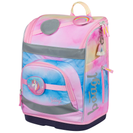 Mochila escolar para educación primaria Baagl Zippy Plus rosa Rainbow Unicorn