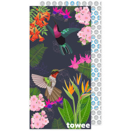 Toalla de secado rápido Towee Floral 80 x 160 cm azul FLORAL