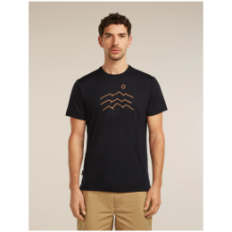 Camiseta funcional de hombre Icebreaker Merino Blend 125 Cool-Lite™ Sphere SS Tee Across the Peaks negro BLACK
