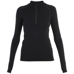Camiseta funcional de mujer Icebreaker Women 300 MerinoFine™ Polar LS Half Zip negro Black