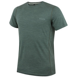 Camiseta de hombre MOOA MerinoSilk 160 short verde green melange