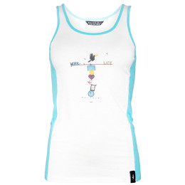Camiseta sin mangas para mujer Chillaz Active Balance blanco/azul Creme/LightBlue