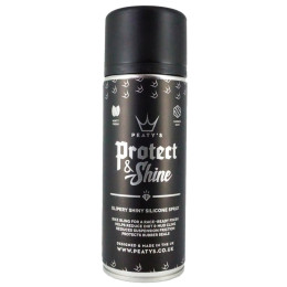 Detergente Peaty´s Protect & Shine Silicone Spray negro/blanco