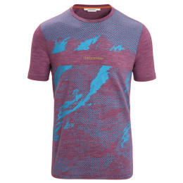 Camiseta funcional de hombre Icebreaker Sphere II SS Tee Trail azul/violeta Go Berry Heather