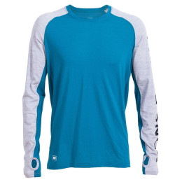 Camiseta de hombre Mons Royale Temple Tech LS Geo azul