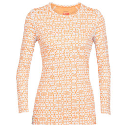 Camiseta funcional de mujer Icebreaker 250 Vertex LS Crewe Alpine Geo naranja claro snow/flash/j