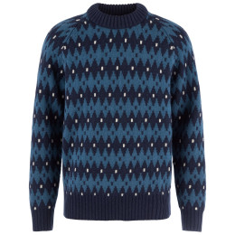 Jersey de hombre Fjällräven Övik Jacquard Knit M azul Dark Navy-Indigo Blue