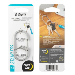 Mosquetón auxiliar Nite Ize G-series #3 plata Stříbrná