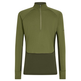 Camiseta funcional de hombre Icebreaker Men Mer 200 ZoneKnit LS Half Zip verde oscuro Dkloden/Spha/Cb