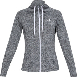 Sudadera de mujer Under Armour Tech Twist FZ negro Black/White/MetallicSilver
