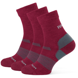 Calcetines de mujer Warg Merino Hike W 3-pack (2023) burdeos Wine