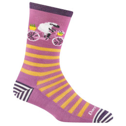Calcetines de mujer Darn Tough Animal Haus Crew rosa/amarillo lilac