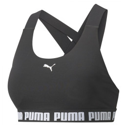Sujetador deportivo Puma Mid Impact Feel it Bra negro/blanco black